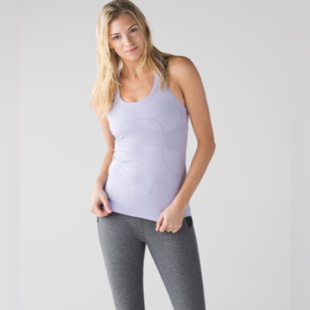 Lululemon Swiftly Tech Racerback Tank Top Heathered Lilac Size 6